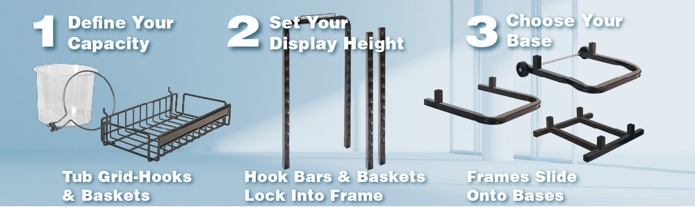 Three Step Build Process Basket Full-views Tubs